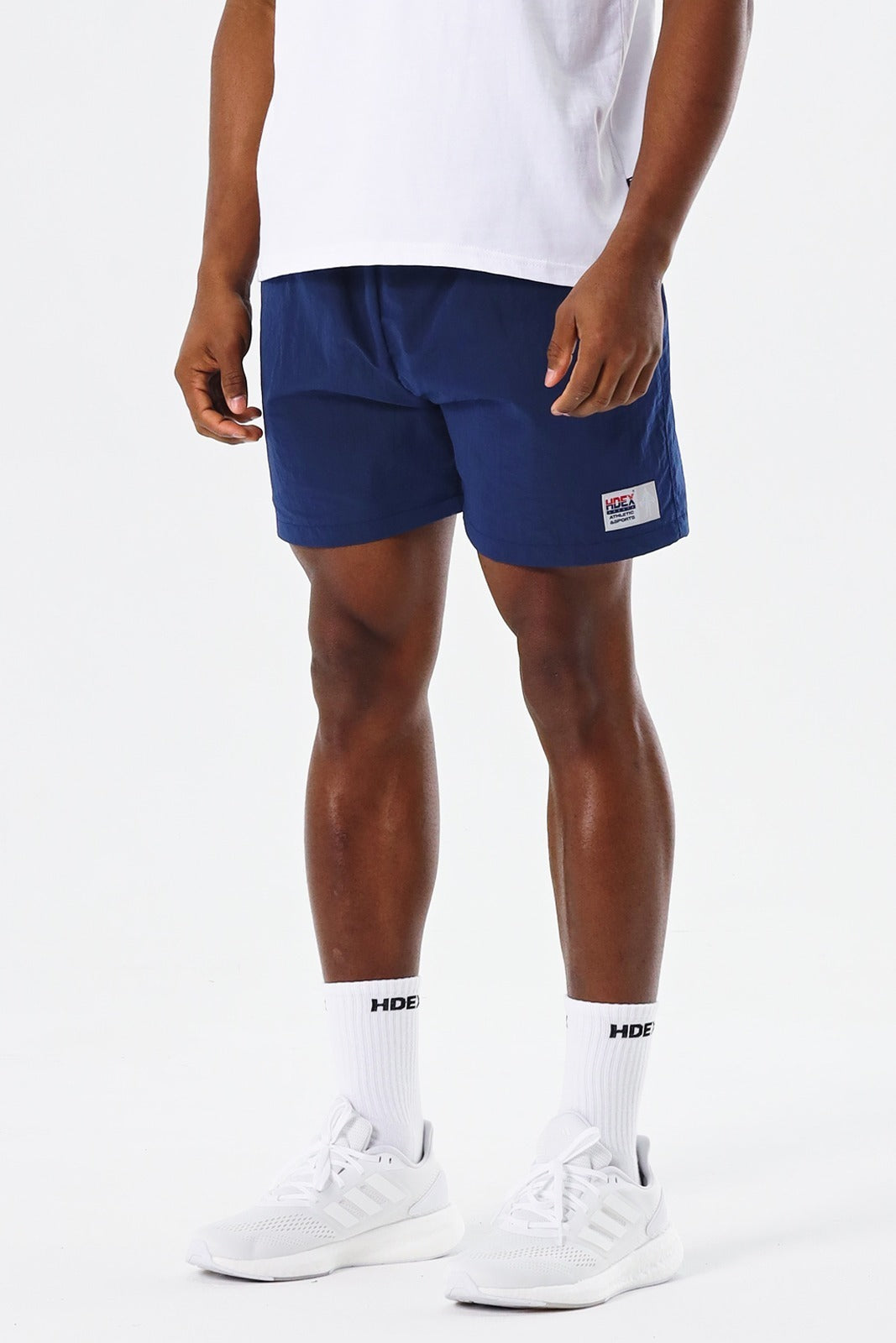 HDEX Metal Nylon Label Track Shorts Navy
