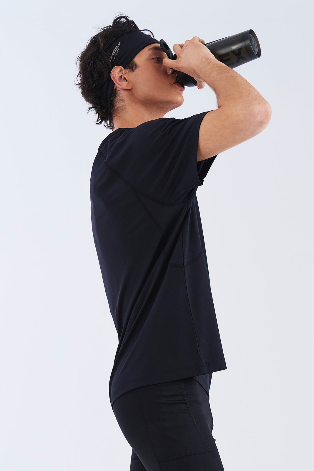 HDEX Baju Korea Olahraga Assist Mesh Mix Short Sleeve Black Pria Fitness