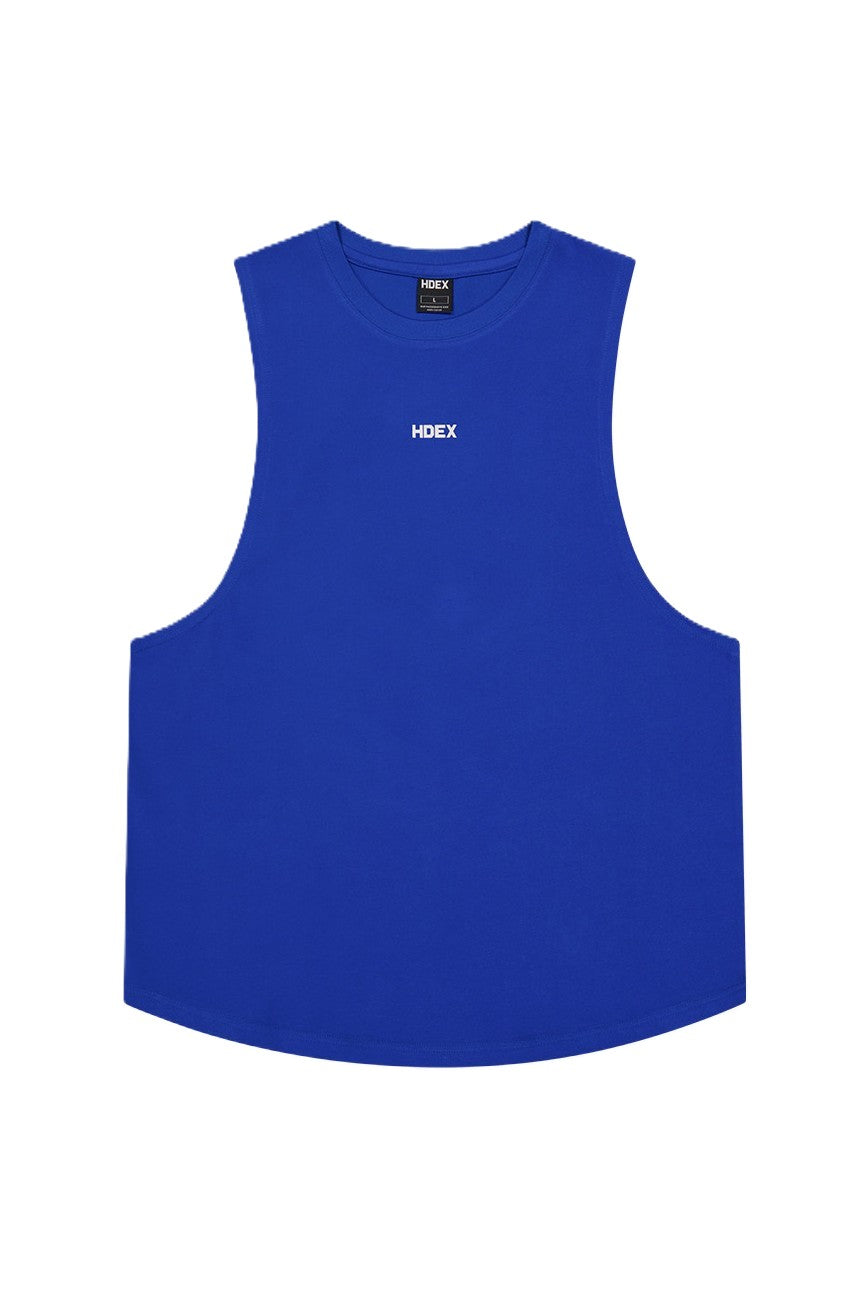 HDEX Silver Main Logo Round Sleeveless Cobalt Blue