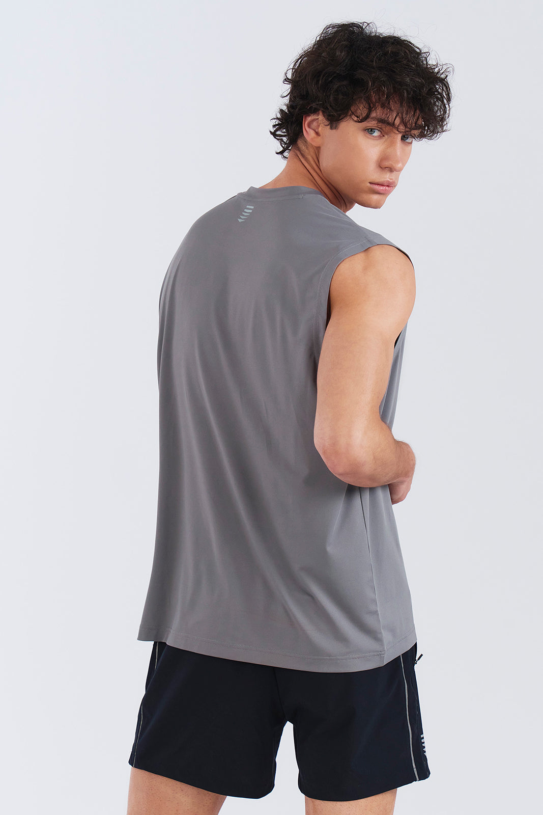 HDEX Baju Korea Olahraga Assist Lining Core Sleeveless Dark Gray Pria Fitness