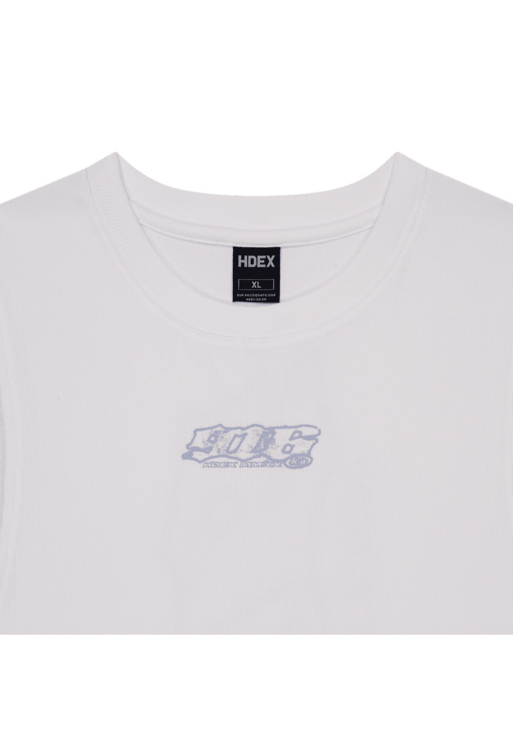 HDEX Baju Korea Olahraga Clear 916 Back Logo Sleeveless White Pria Fitness