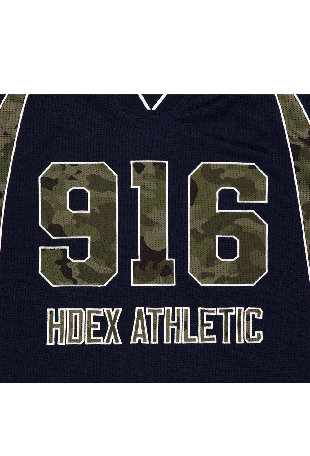 HDEX Baju Korea Olahraga Camo 916 Block Mesh Short Sleeve Navy Pria Fitness