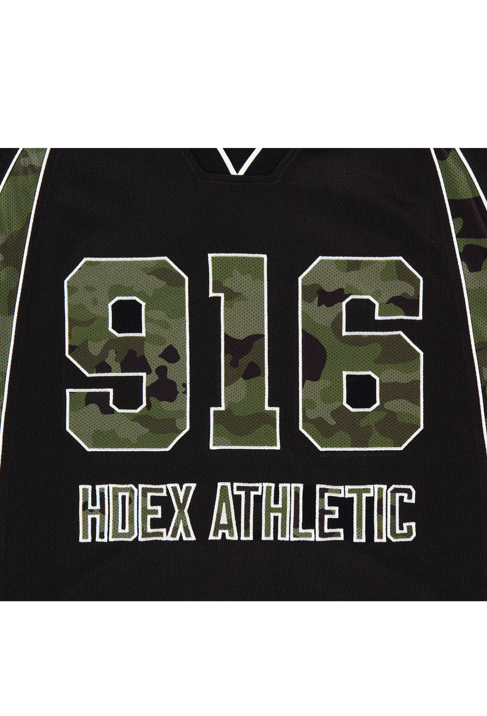 HDEX Baju Korea Olahraga Camo 916 Block Mesh Short Sleeve Black Pria Fitness