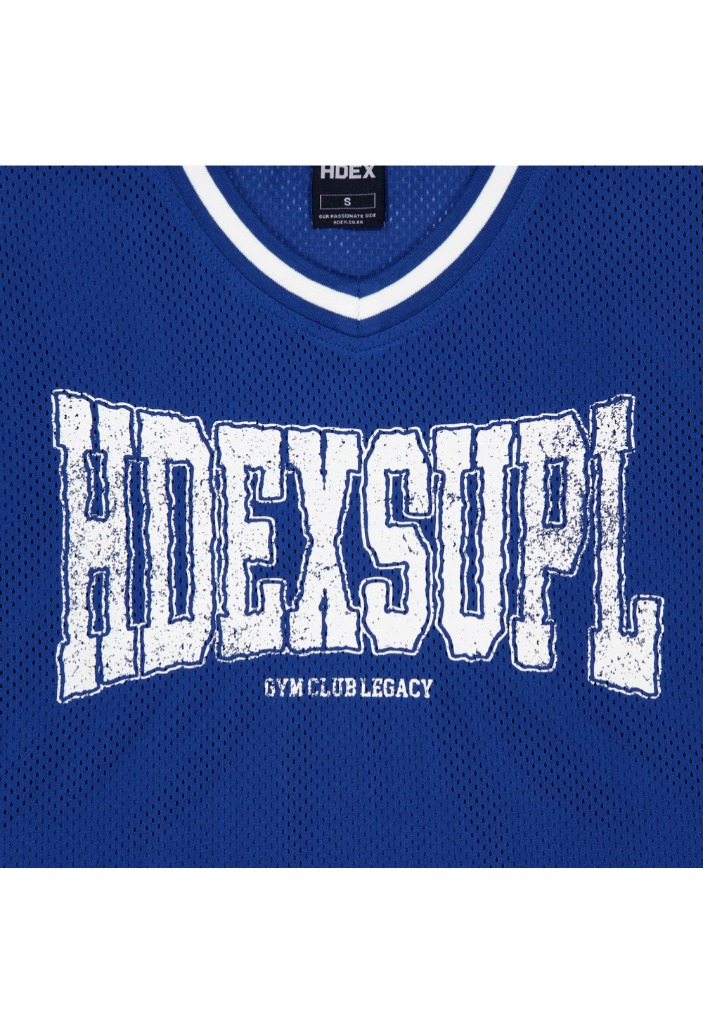 HDEX Baju Korea Olahraga Mega Wide Crop Short Sleeve Blue Wanita Fitness