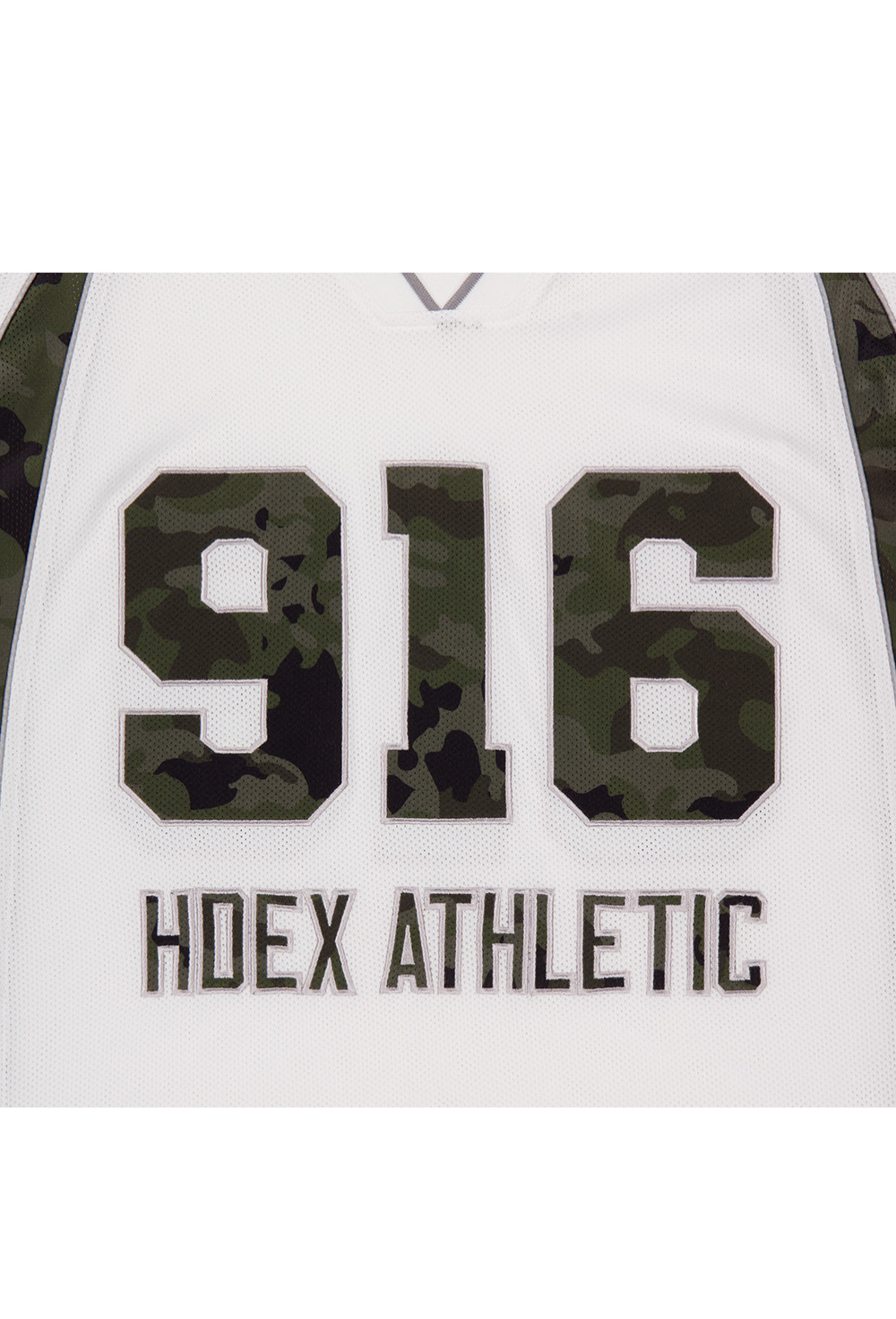 HDEX Baju Korea Olahraga Camo 916 Block Mesh Short Sleeve White Pria Fitness