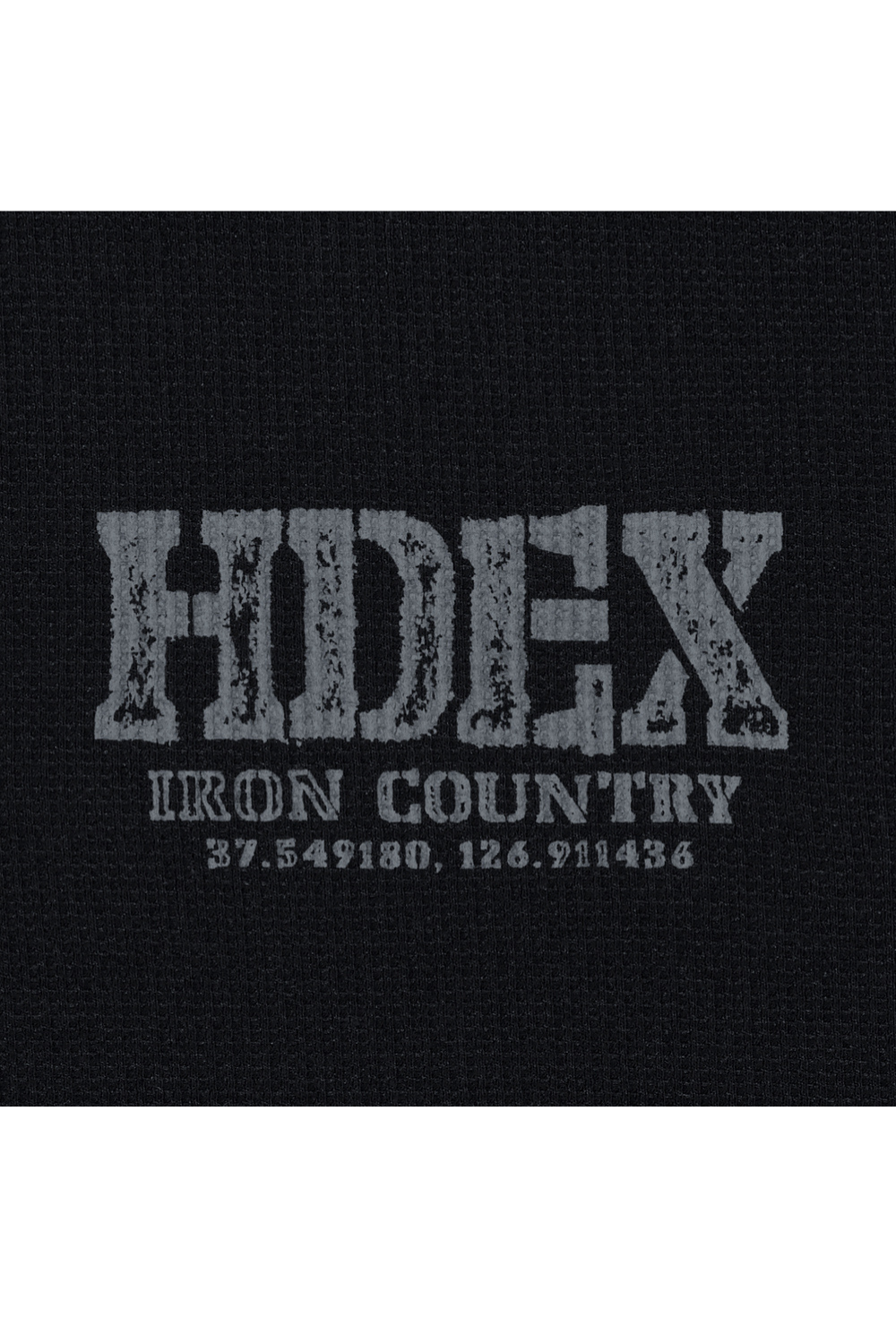 HDEX Baju Korea Olahraga Core Waffle Giant Fit Long Sleeve Black Pria Fitness