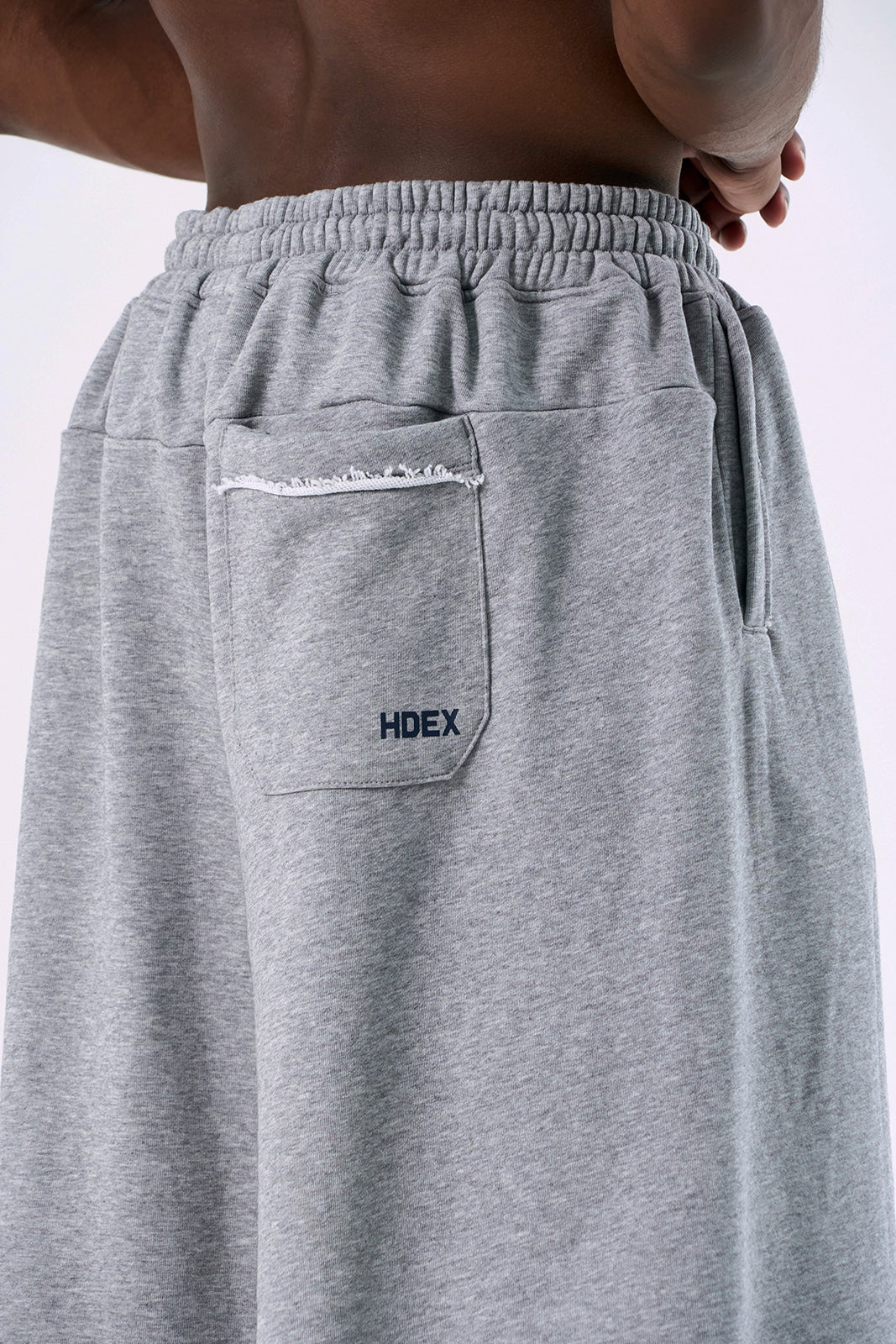 HDEX Classic Pintuck Sweat Shorts Melange Gray