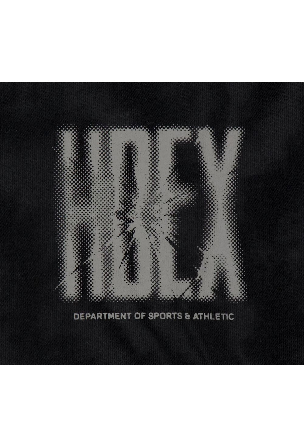 HDEX Baju Korea Olahraga Crack Printed Short Sleeve Black Pria Fitness