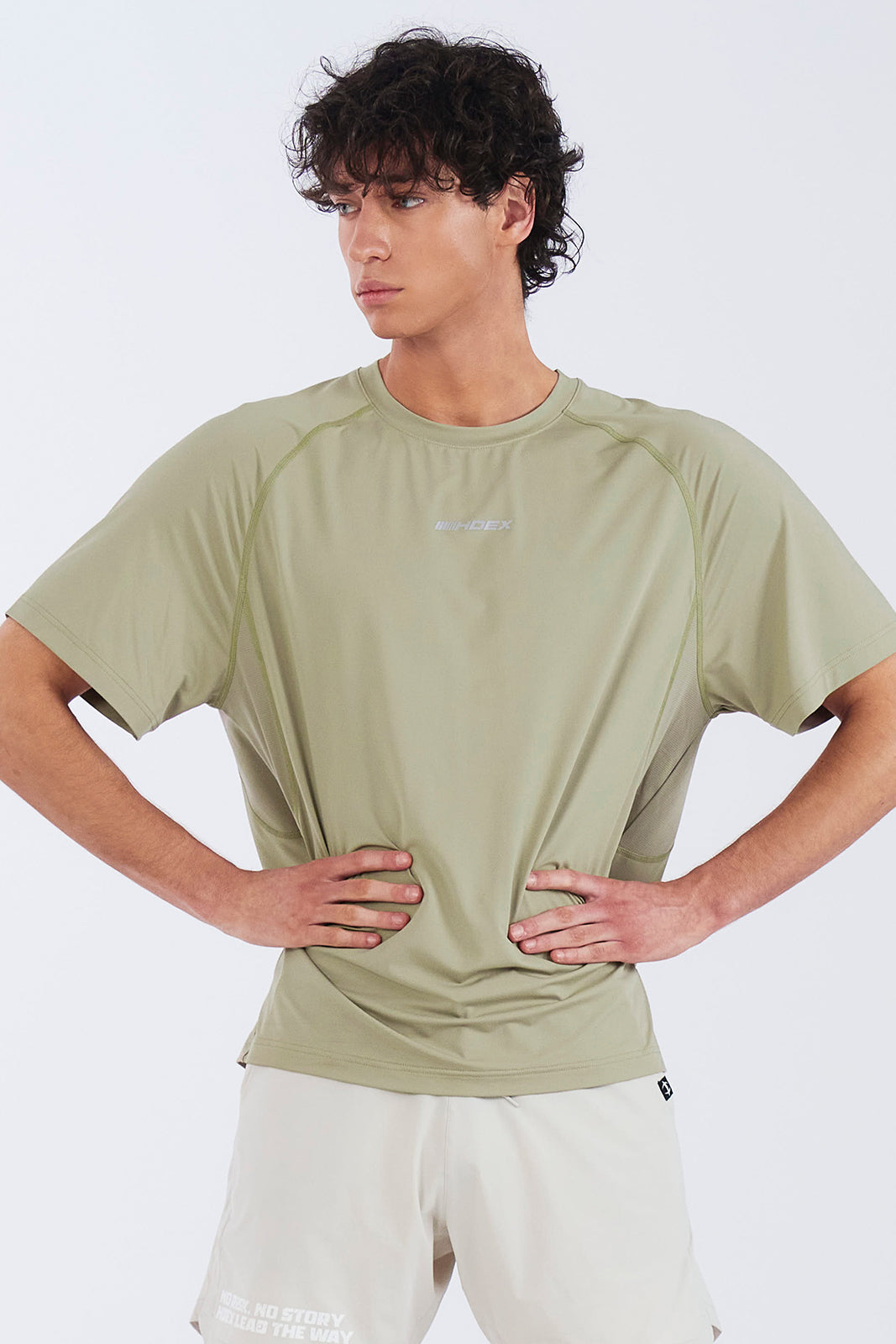 HDEX Baju Korea Olahraga Assist Mesh Mix Short Sleeve Desert Pria Fitness