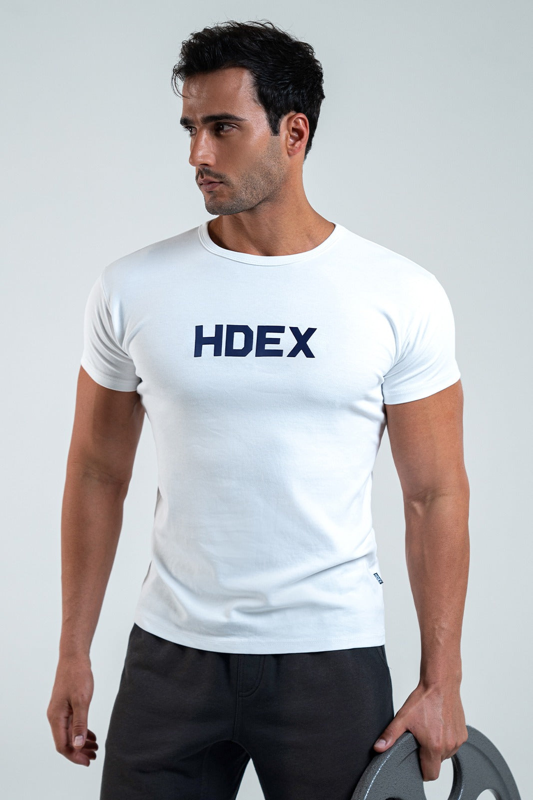 HDEX Main Logo Muscle Fit Sleeve T-Shirt White Navy