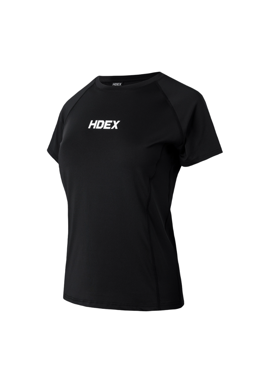 HDEX Baju Korea Olahraga Womens Main Logo Bracing Short Sleeve White Wanita Fitness