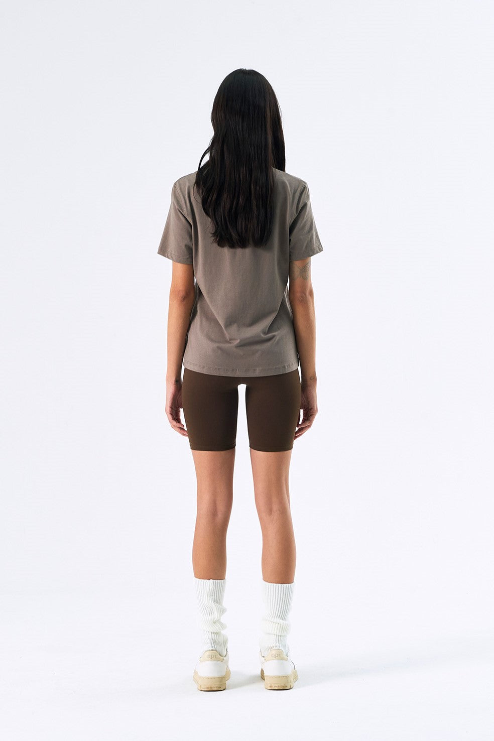 HDEX Baju Korea Olahraga Womens Mond Standard Fit Short Sleeve Taupe Wanita Fitness