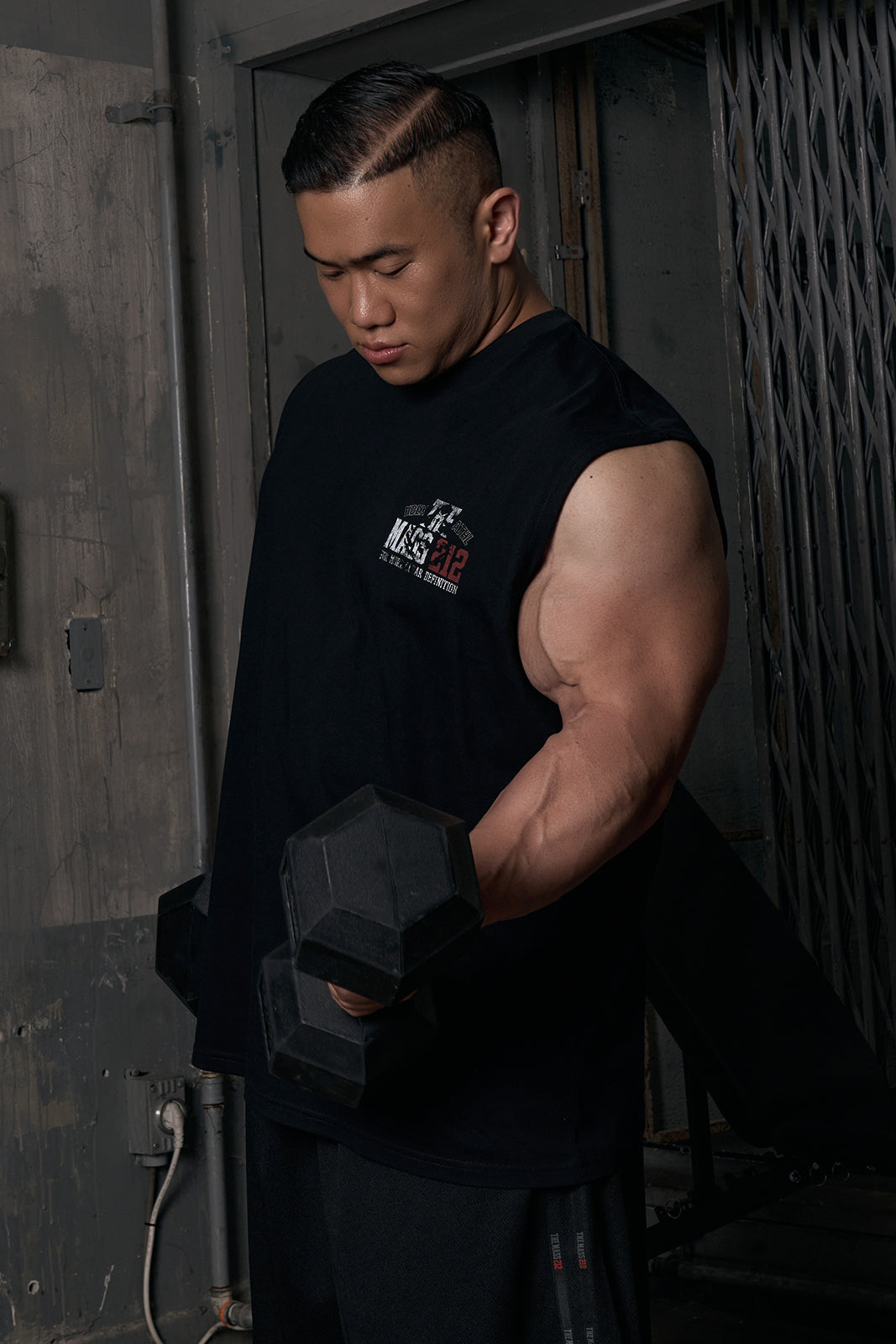 HDEX Celana Korea Olahraga The Mass 212 Tape Mesh Bermuda Shorts Black Pria Fitness