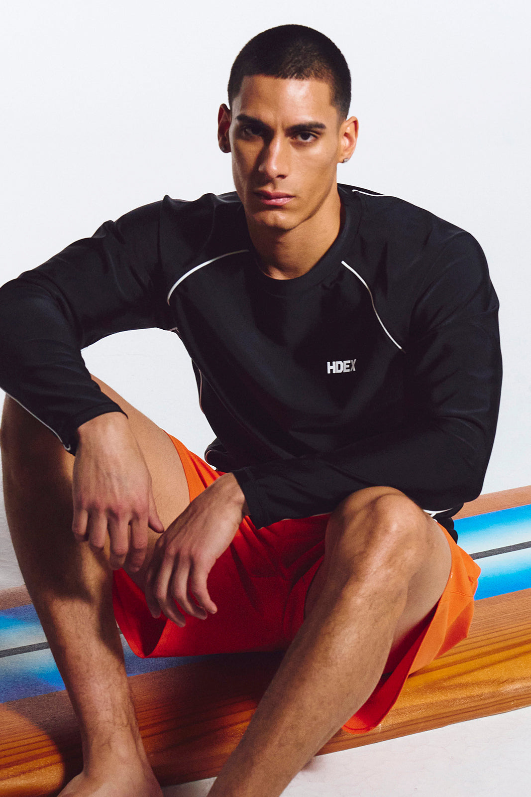 HDEX Aqua Piping Long Sleeve Rash Guard Black