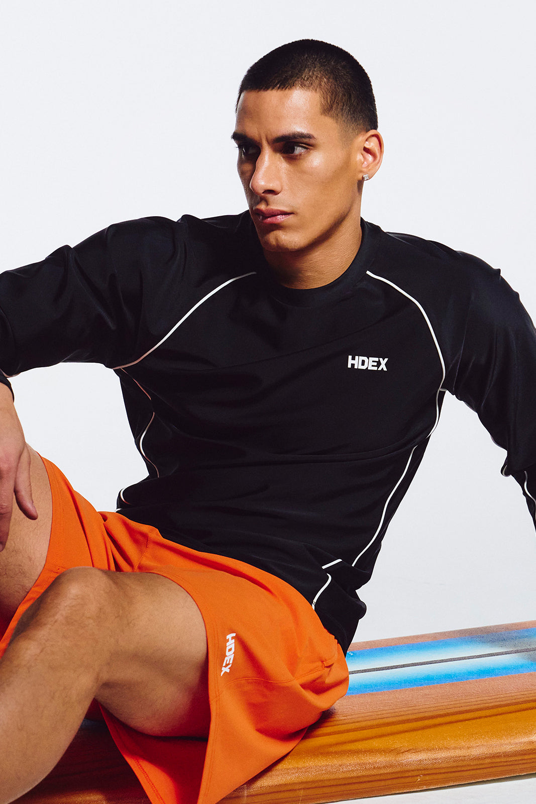 HDEX Aqua Piping Long Sleeve Rash Guard Black