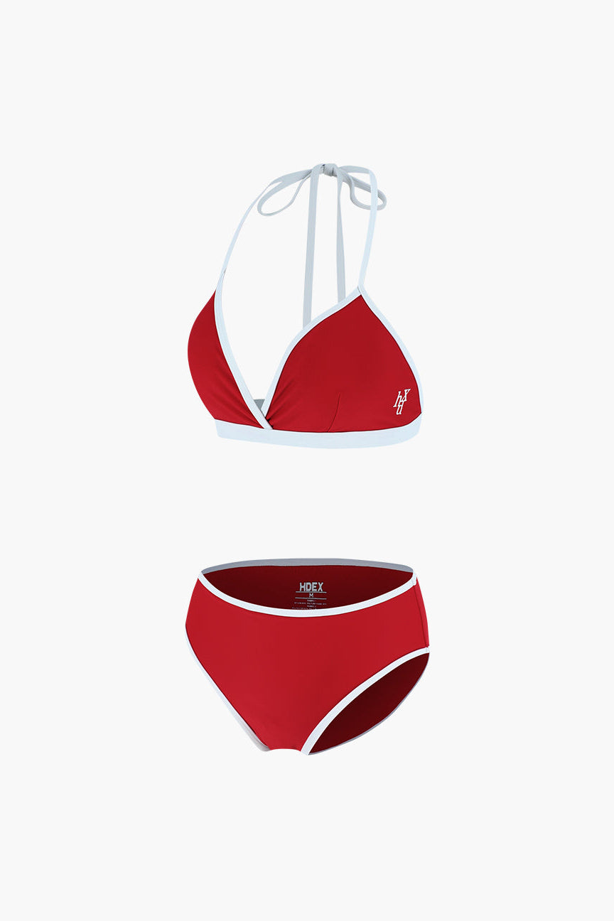 HDEX Contrast Triangle Bikini Set Red