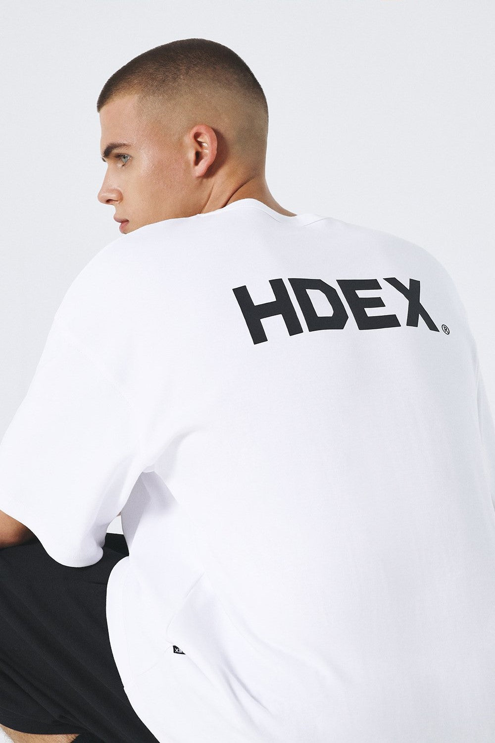 HDEX Main Back Logo Over Fit Sleeve T-Shirt White