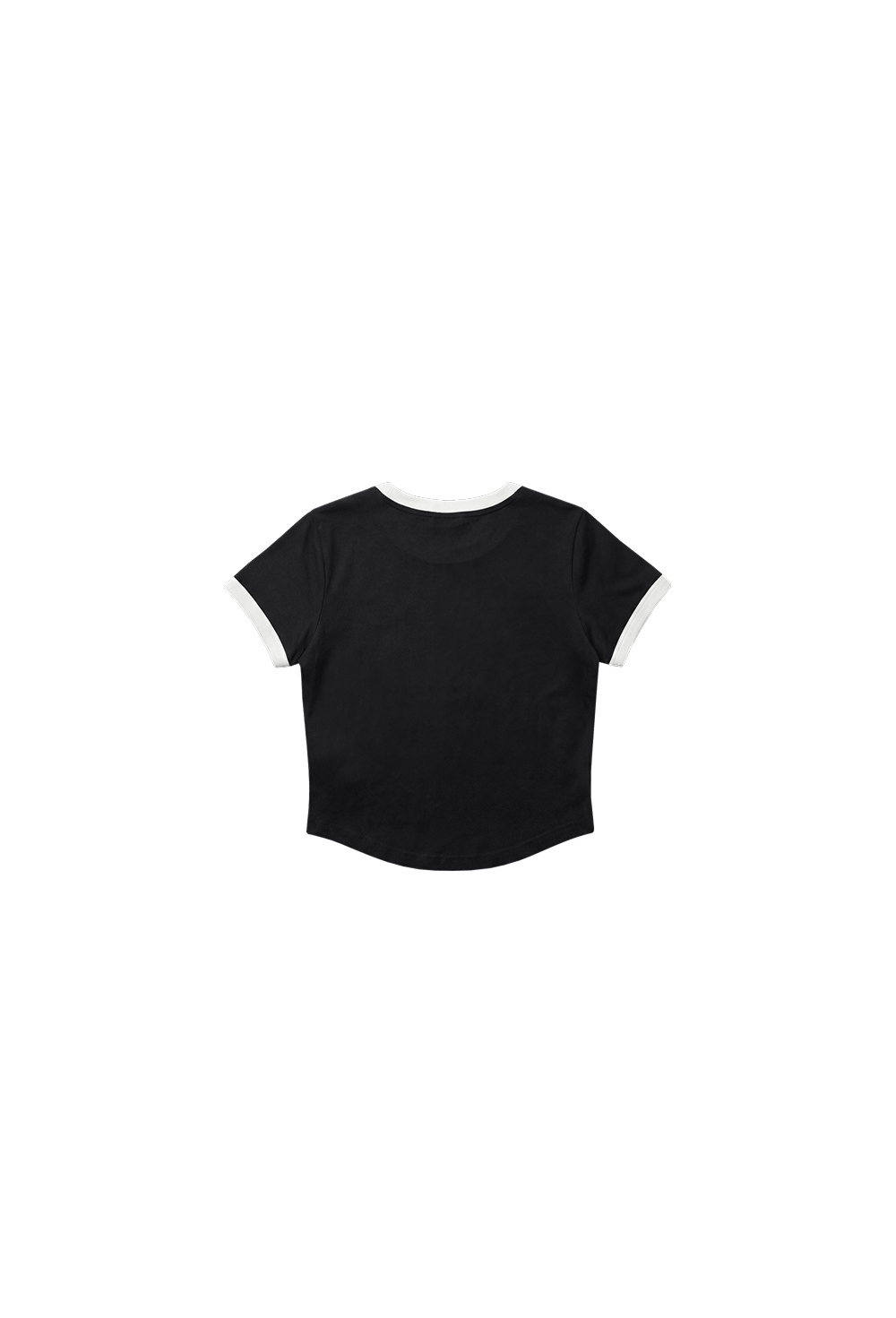 HDEX Baju Korea Olahraga Clear 916 Ringer Crop Short Sleeve Black Wanita Fitness