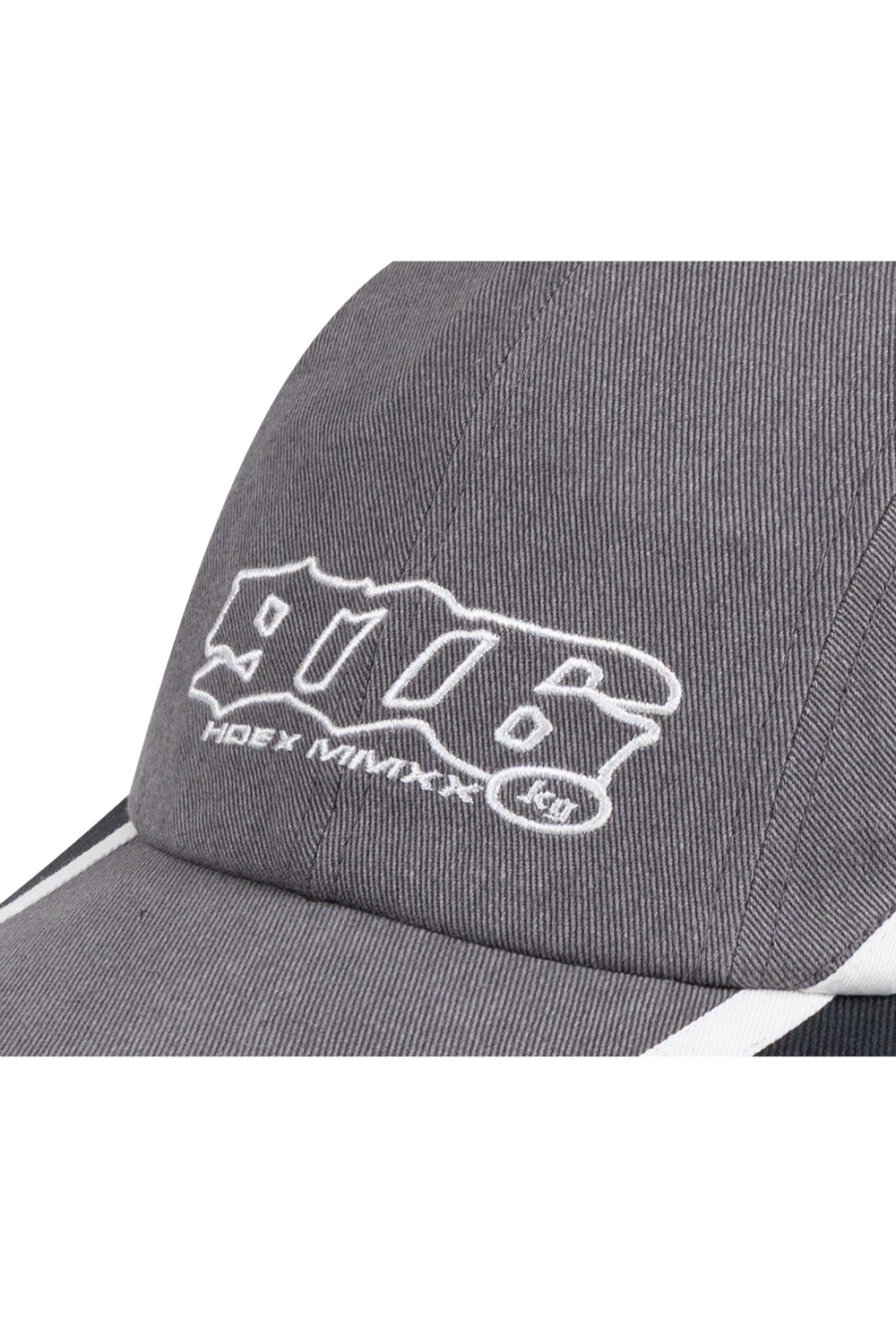 HDEX Topi Korea Olahraga 916 Side Track Washed Cap Charcoal Pria Wanita Fitness