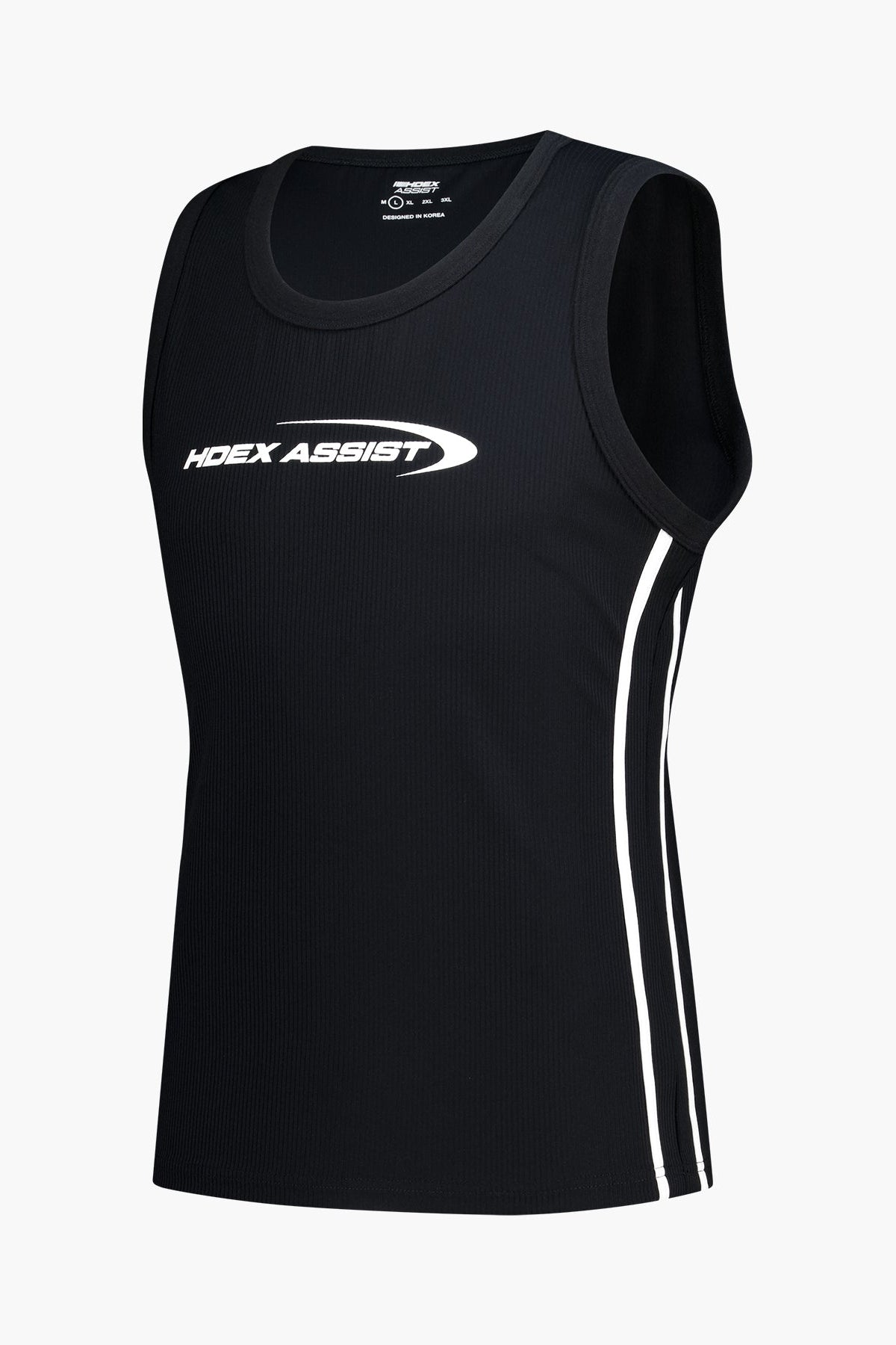HDEX Baju Korea Olahraga Assist Contrast Tank Black Pria Fitness