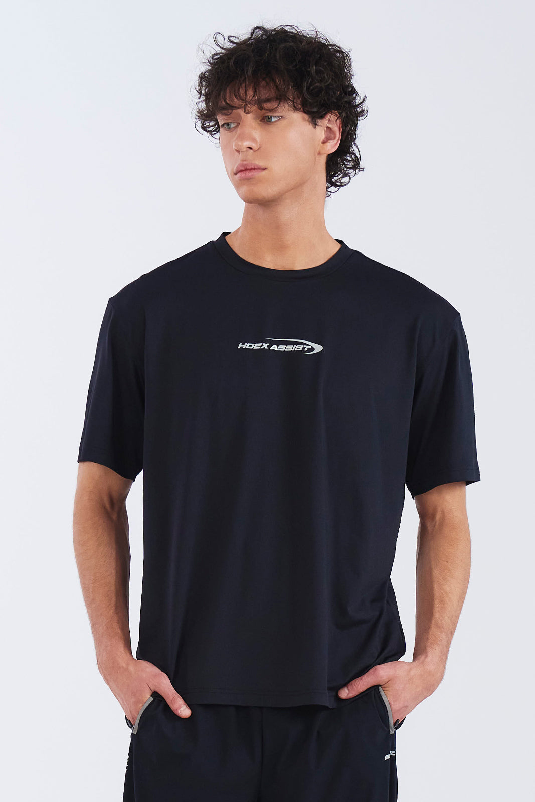 HDEX Baju Korea Olahraga Assist Core Short Sleeve Black Pria Fitness