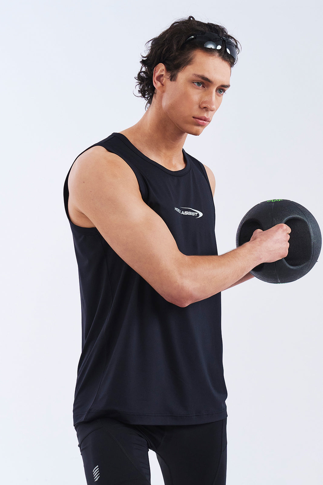 HDEX Baju Korea Olahraga Assist Core Sleeveless Black Pria Fitness