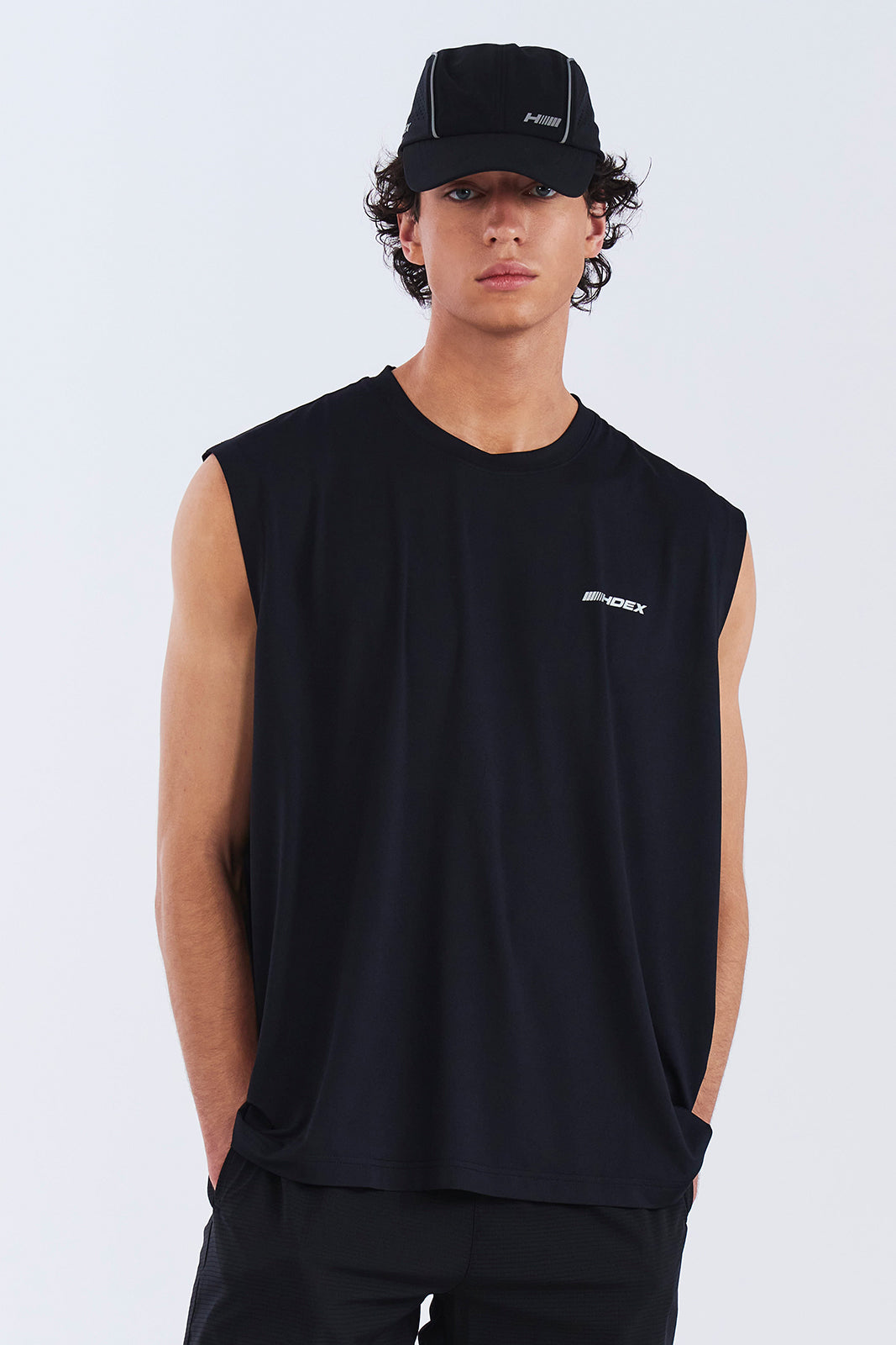 HDEX Baju Korea Olahraga Assist Lining Core Sleeveless Black Pria Fitness