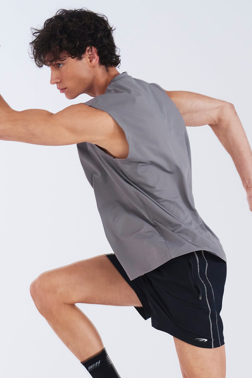 HDEX Baju Korea Olahraga Assist Lining Core Sleeveless Dark Gray Pria Fitness
