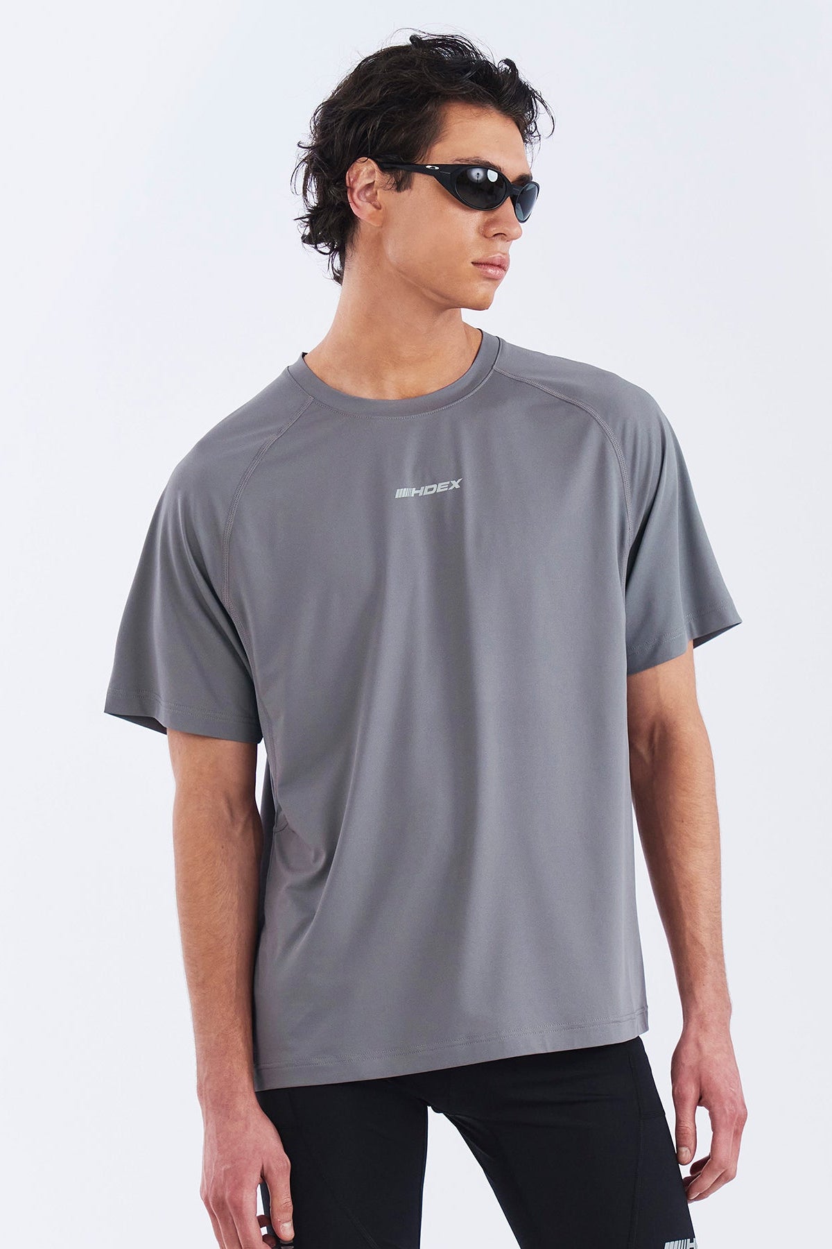 HDEX Baju Korea Olahraga Assist Mesh Mix Short Sleeve Dark Gray Pria Fitness