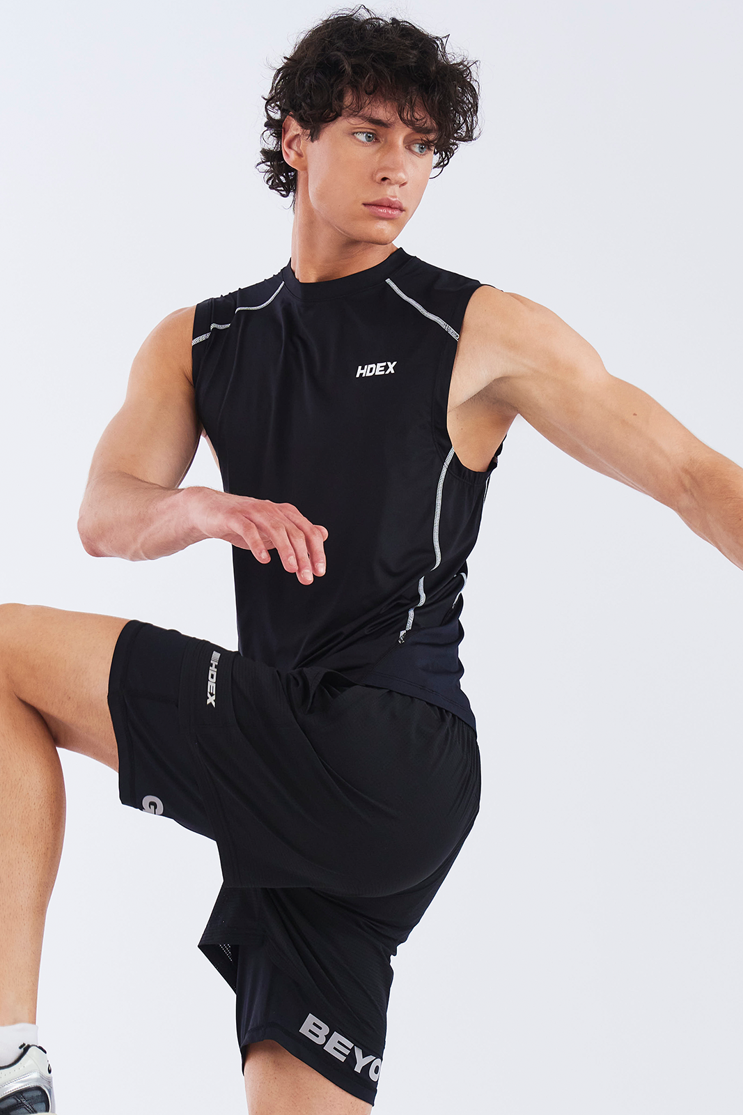 HDEX Celana Korea Olahraga Assist Mesh Mix Shorts Black Pria Fitness