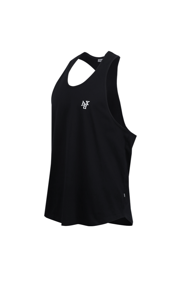 HDEX Baju Korea Olahraga Back Slogan Balance Sleeveless Shirt White Pria Fitness