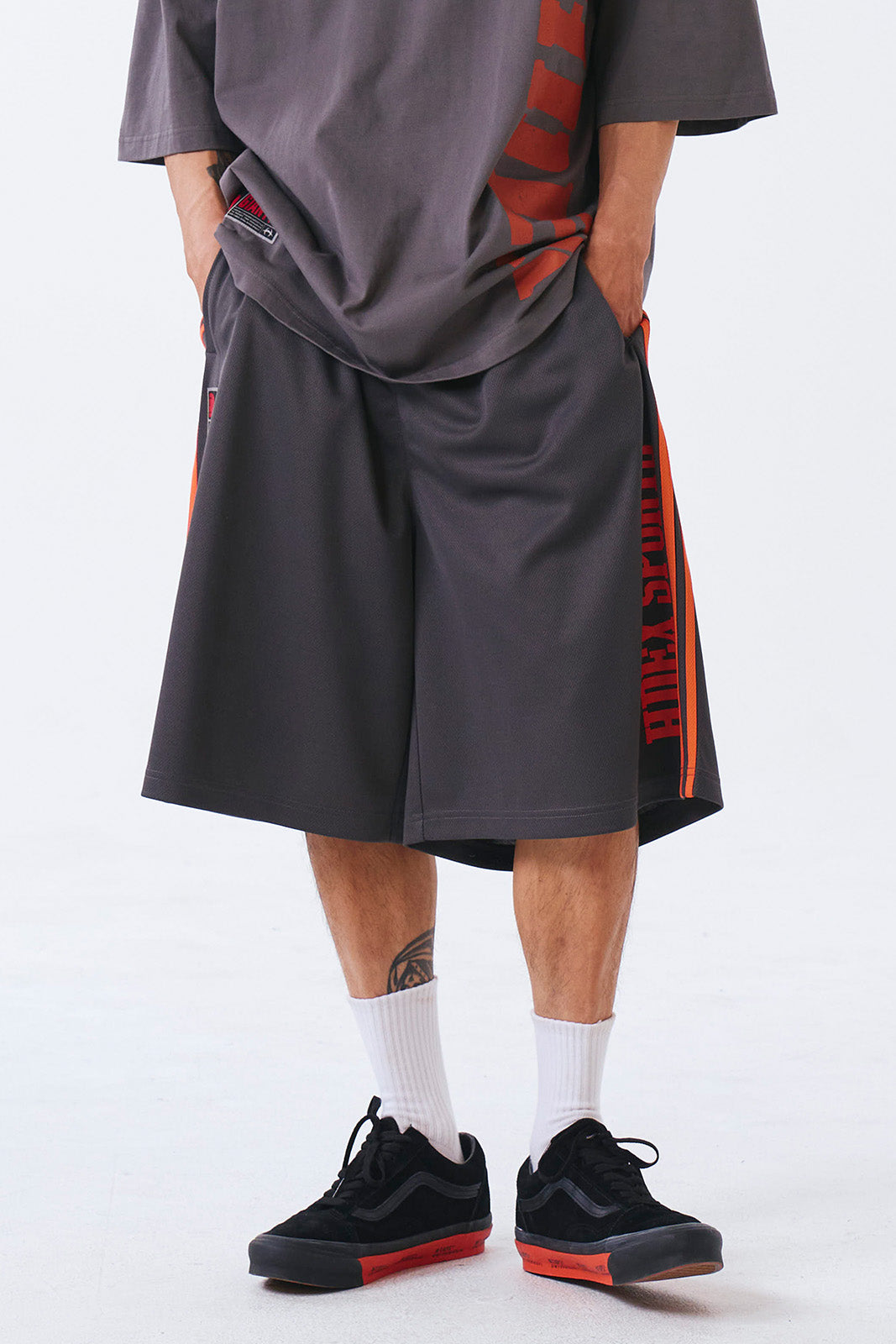 HDEX Giant Fit Mesh Bermuda Shorts Charcoal