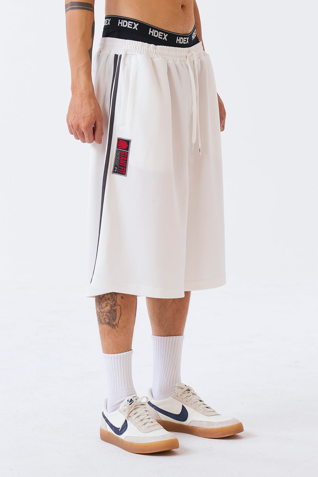 HDEX Giant Fit Mesh Bermuda Shorts White