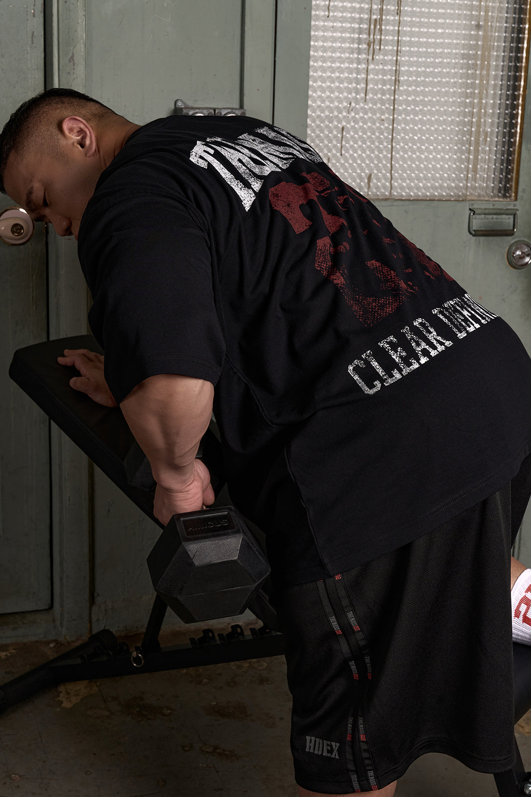 HDEX Celana Korea Olahraga The Mass 212 Tape Mesh Bermuda Shorts Black Pria Fitness