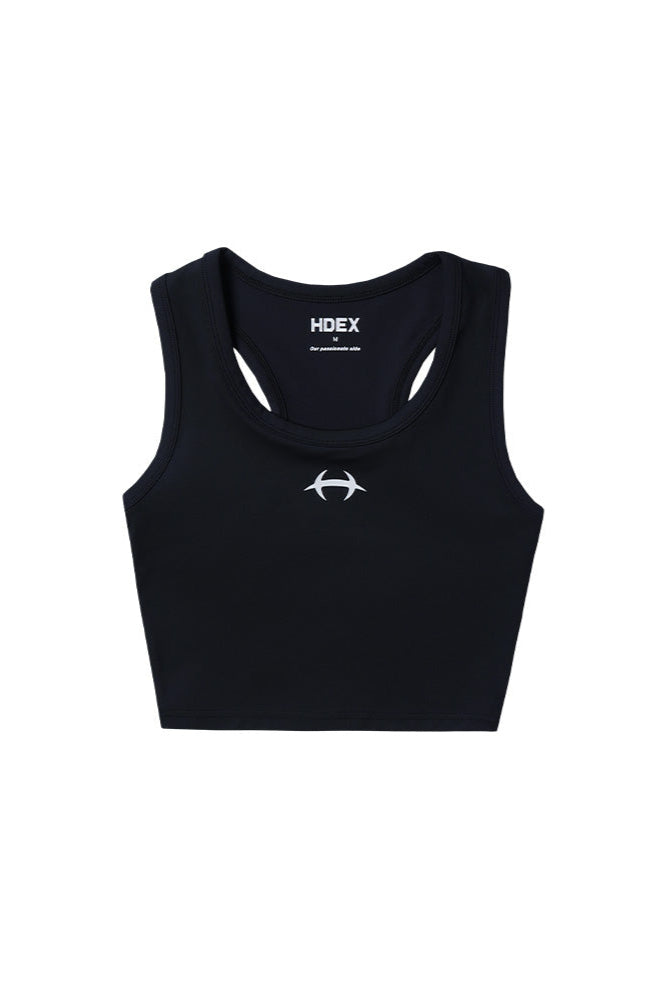 HDEX Womens Symbol Crop Tank Top Black