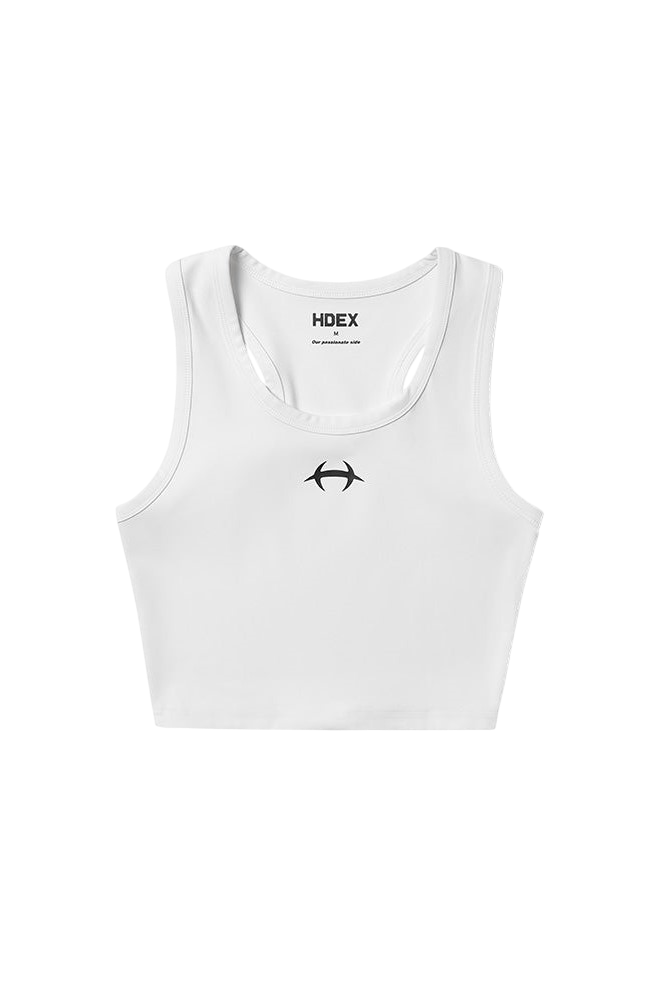 HDEX Womens Symbol Crop Tank Top White