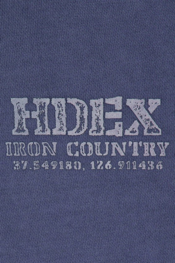 HDEX Baju Korea Olahraga Core Small Logo Pigment Hoodie Navy Jaket Pria Fitness