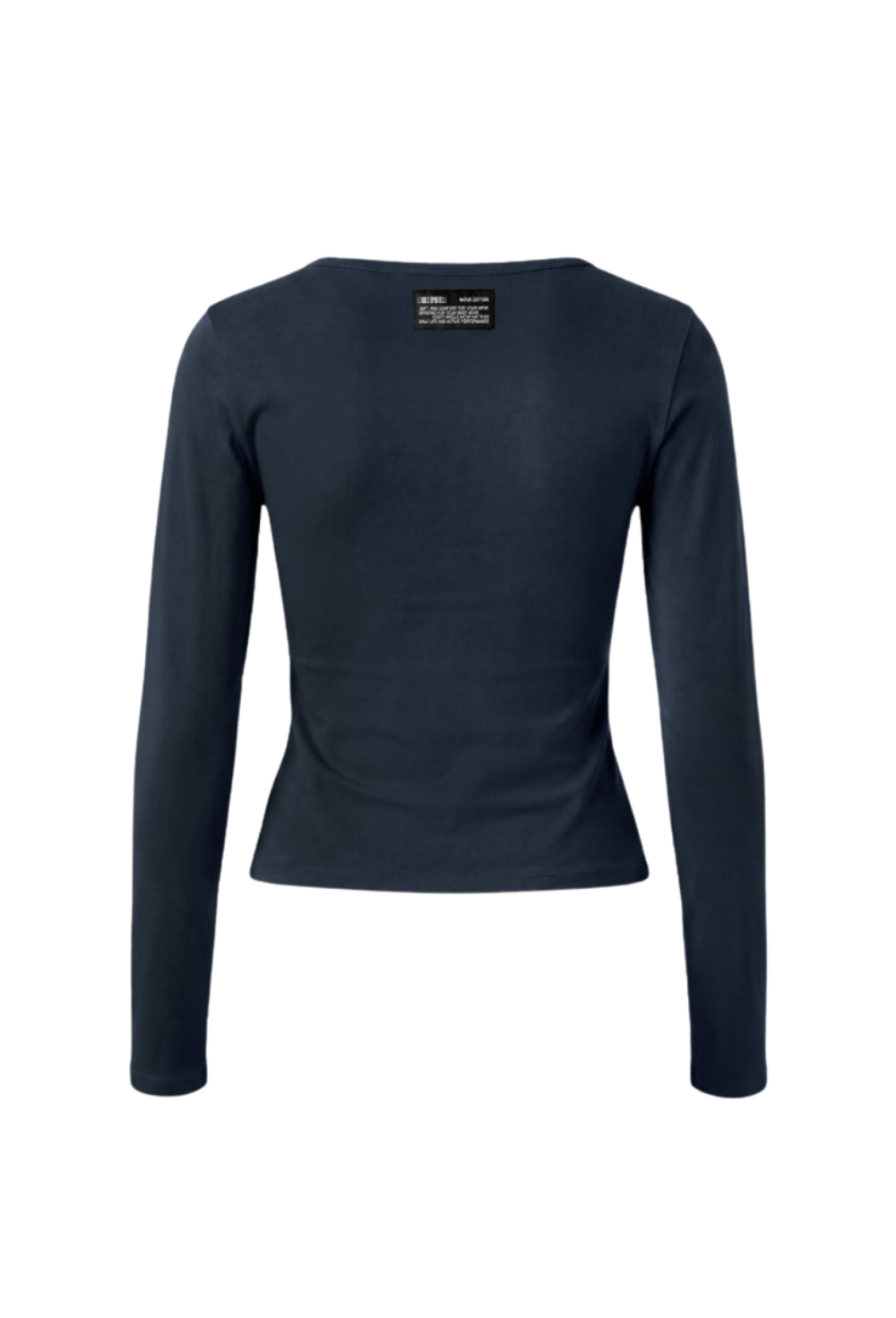 HDEX Baju Korea Olahraga Move Cotton Henley Neck Long Sleeve W Storm Navy Wanita Fitness
