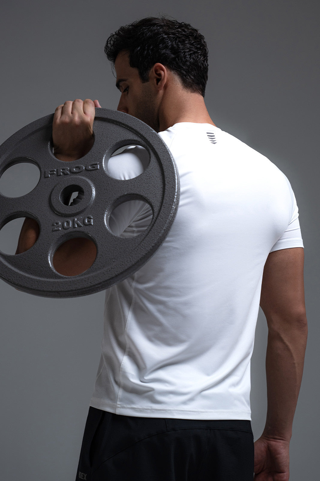 HDEX Baju Korea Olahraga Assist Solid Short Sleeve White Pria Fitness