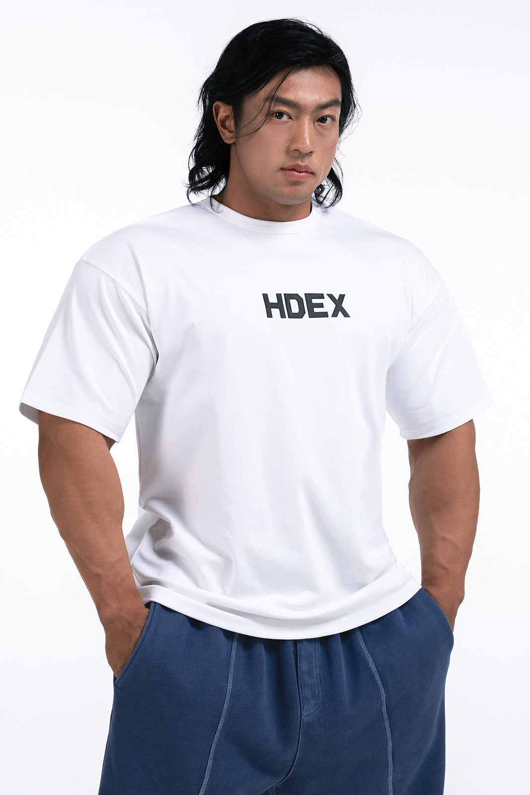 HDEX Main Logo Over Fit Sleeve T-Shirt White