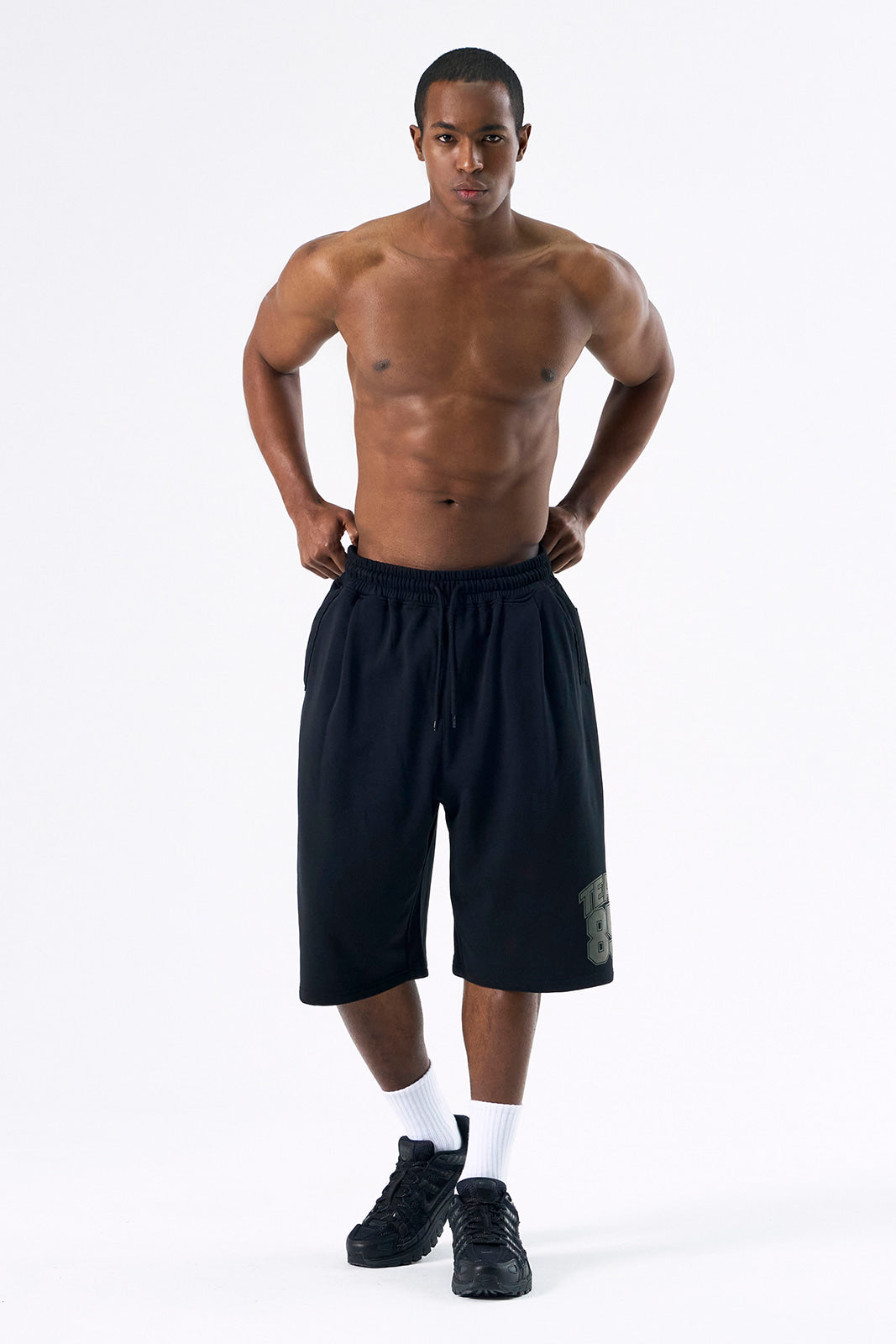 HDEX Classic Pintuck Sweat Shorts Black