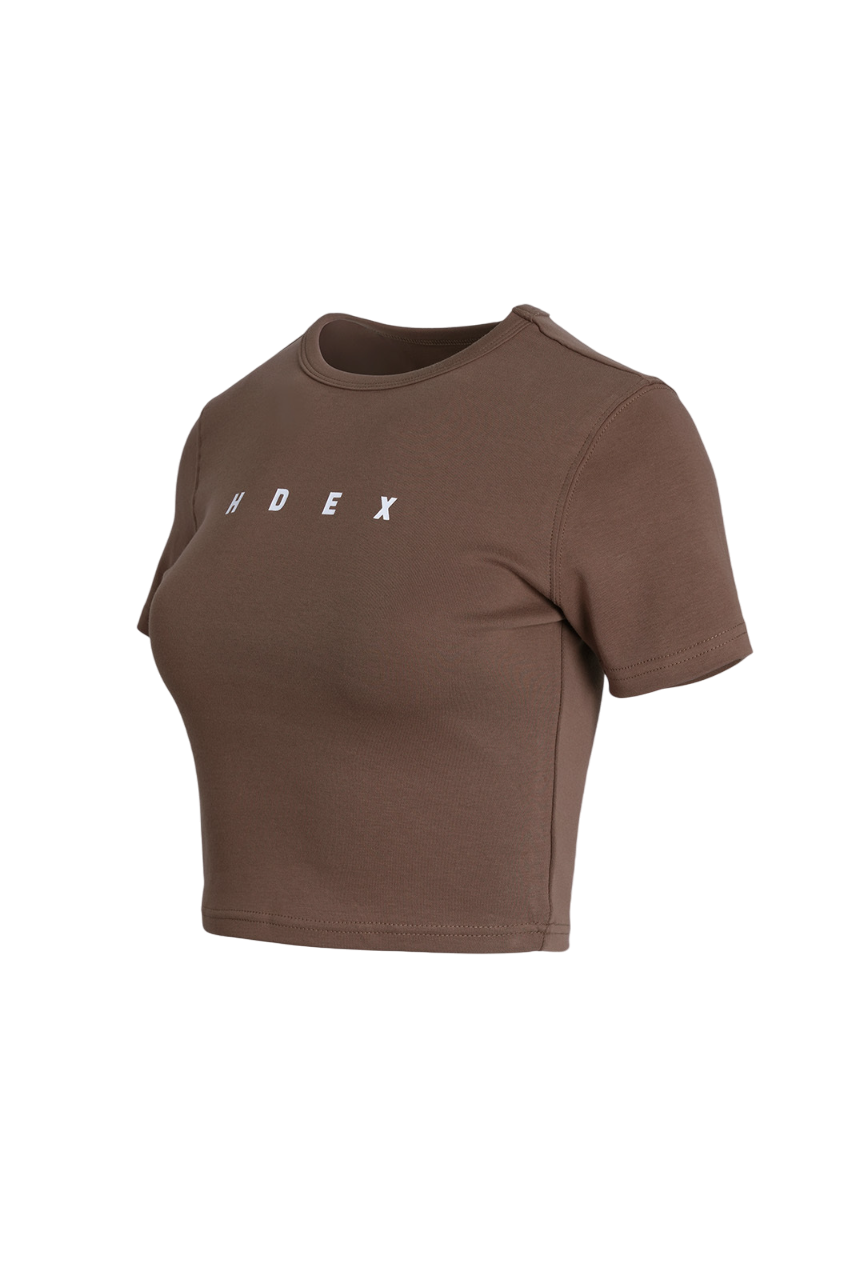 HDEX Baju Korea Olahraga Mond Relax Fit Crop T-shirt Black Wanita Fitness