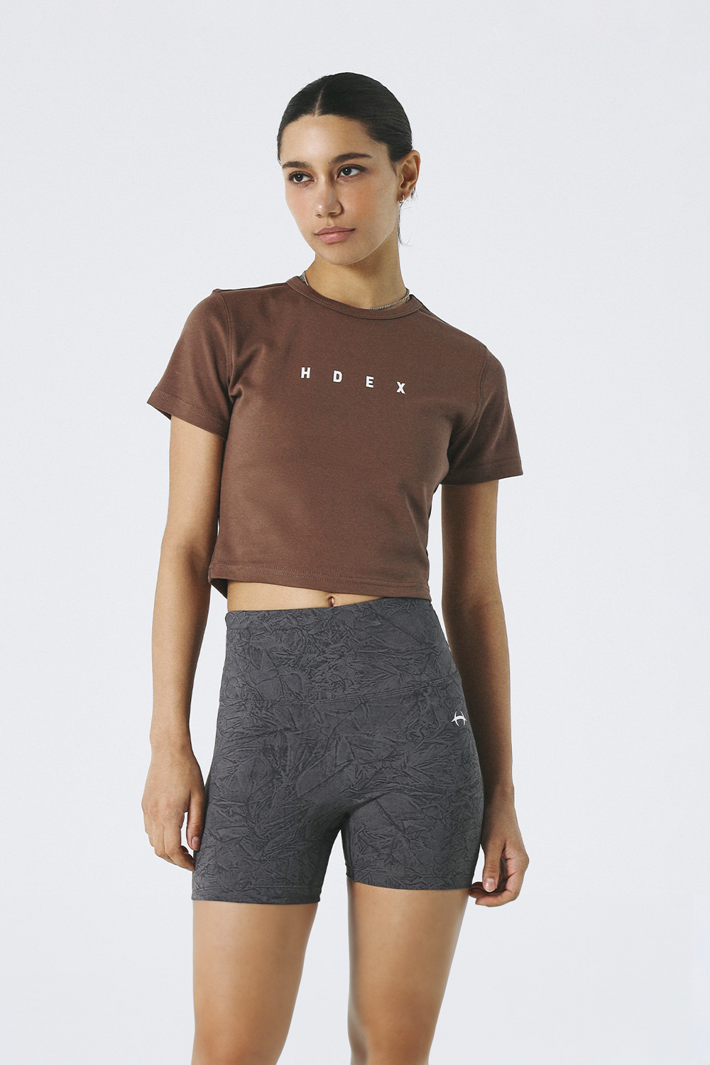 HDEX Mond Relax Fit Crop T-shirt Light Brown