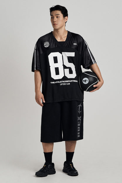 HDEX Celana Korea Olahraga Break Main Logo Bermuda Shorts Black Pria Fitness