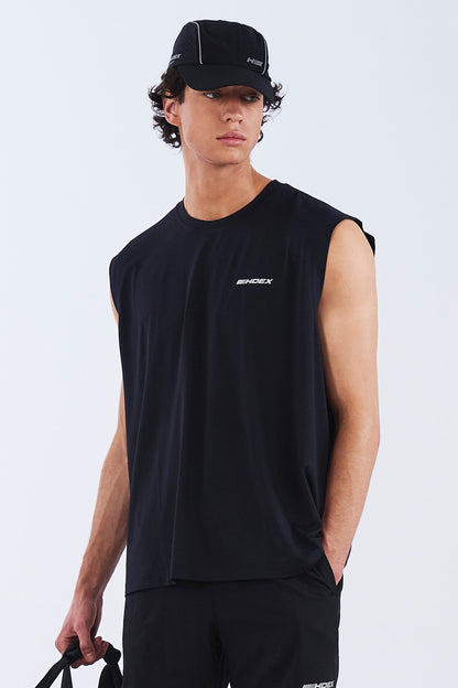 HDEX Baju Korea Olahraga Assist Lining Core Sleeveless Black Pria Fitness