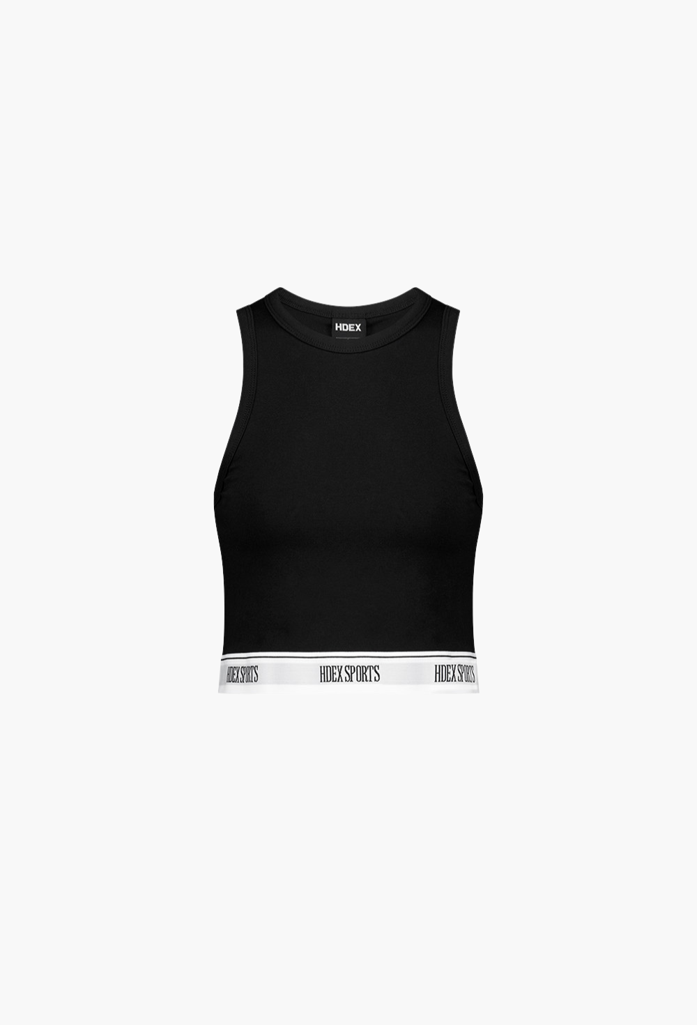 HDEX Baju Korea Olahraga Banding Retreat Modal Crop Tank Top Black
