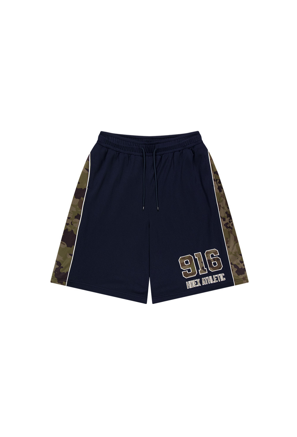 HDEX Celana Korea Olahraga Camo Block Mesh Bermuda Shorts Navy Pria Fitness