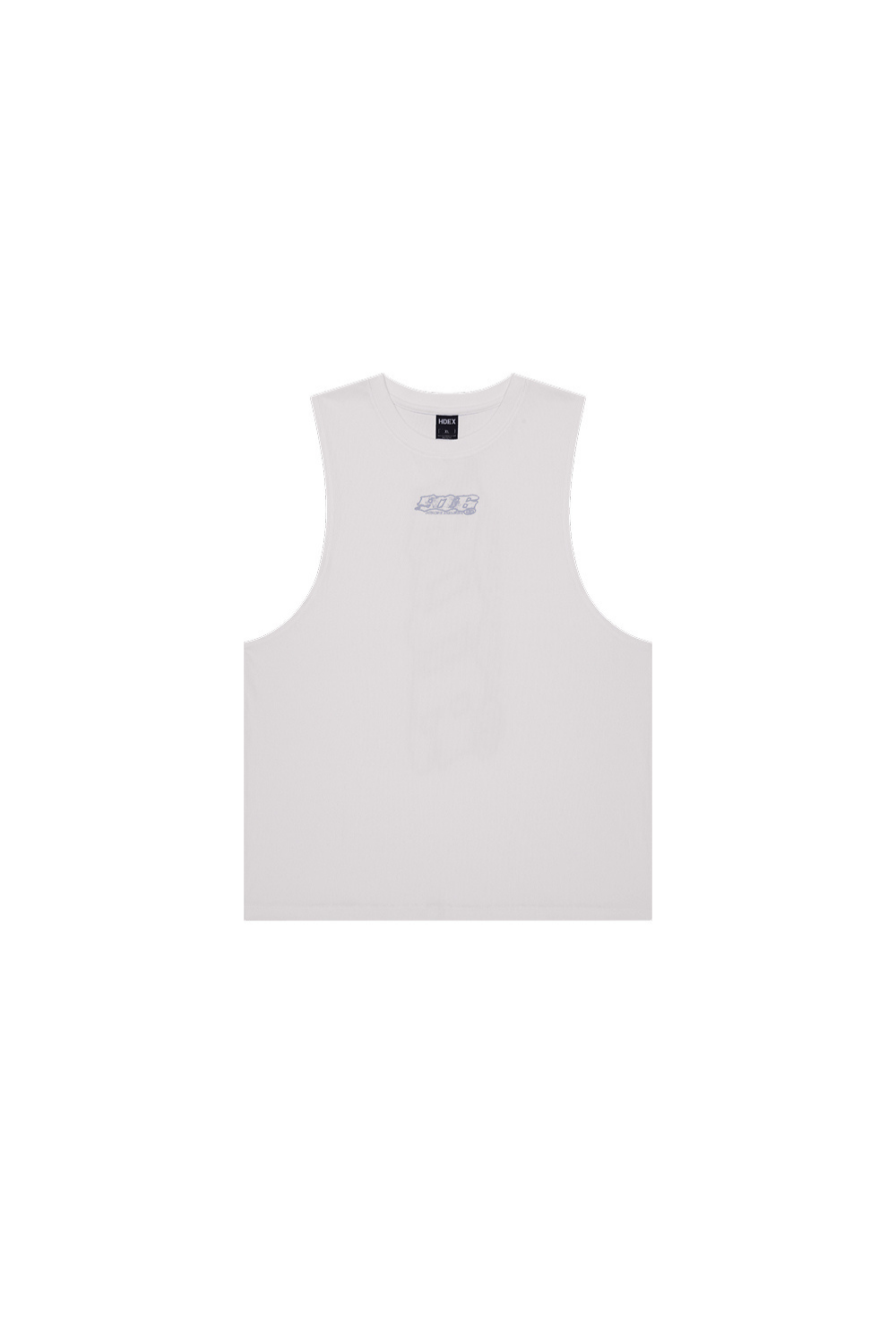 HDEX Baju Korea Olahraga Clear 916 Back Logo Sleeveless White Pria Fitness