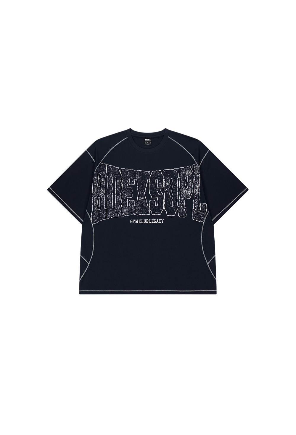 HDEX Baju Korea Olahraga Mega Wide Short Sleeve Navy Pria Fitness