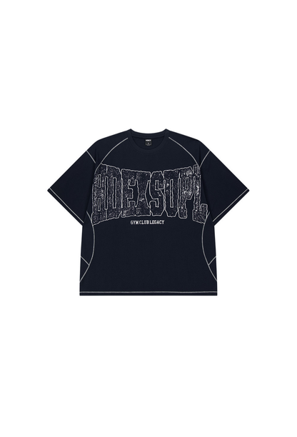 HDEX Baju Korea Olahraga Mega Wide Short Sleeve Navy Pria Fitness